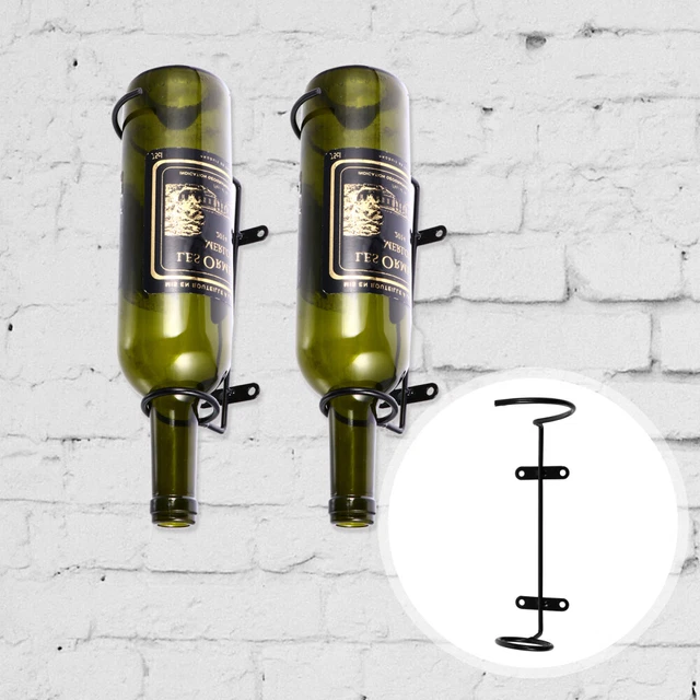 6 piezas estante de vino montado en pared soporte de vidrio de hierro barra de vástago estante colgante