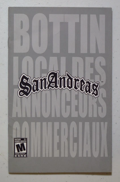 GRAND THEFT AUTO GTA San Andreas Playstation 2 PS2 - MANUAL ONLY ...