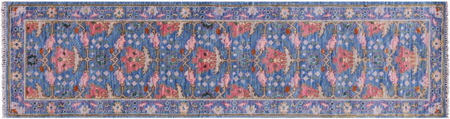 2' 7" X 10' 4" Runner William Morris Handmade Wool Rug - Q20311