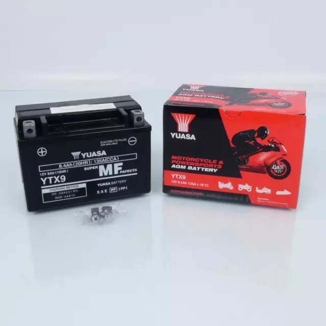 Batterie SLA Yuasa pour Scooter Peugeot 200 LXR 2009 à 2014 YTX9-BS / YTX9 / 12V