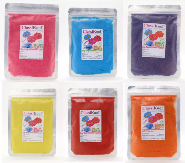 Classikool Instant Candy Floss Sugar Bargain Sets 4 x 250g Flavours: 12 Choices