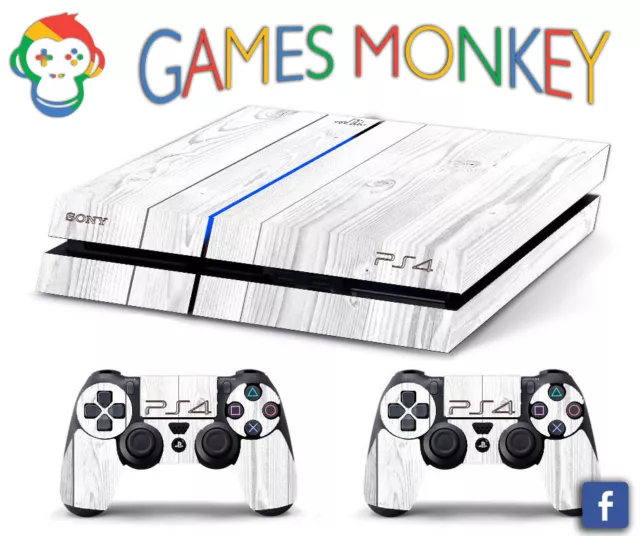 Skin PS4 OLD - LEGNO BIANCO - Cover Adesiva Vinile Lucido HD Playstation 4