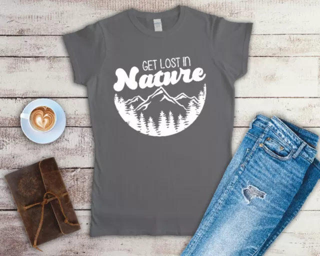 Get Lost In Nature Ladies Fitted T Shirt Sizes Small-2XL