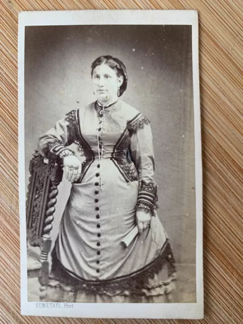 Photo Carte de Visite CDV Portrait femme 1860 Semetays Paris Auteuil