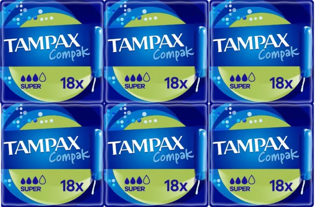 108 aplicador de plástico de protección/discreción súper tampones compacto Tampax