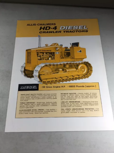 Original Allis Chalmers HD-4 Crawler Tractor Sales Brochure