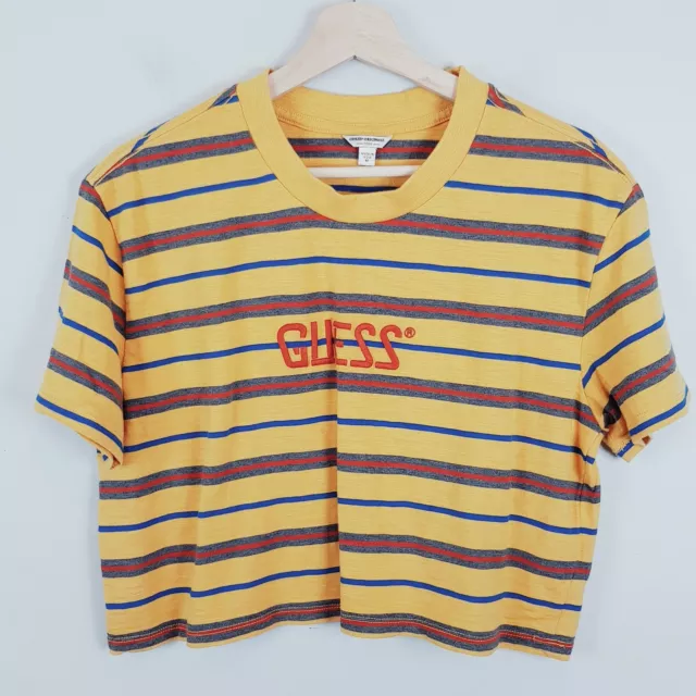 GUESS ORIGINALS Womens Size M or 12 Striped Crop T-shirt Top