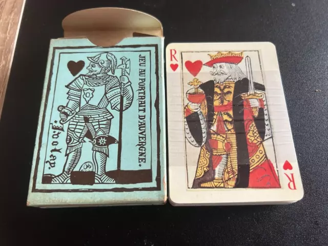 Jeu de 32 cartes à 2 têtes - complet - Roi trefle avec orbe - coupe  horizontale