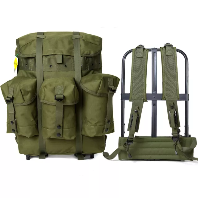 AKMAX Military ALICE Pack Medium Rucksack Army Bag with Frame/Straps, Olive Drab