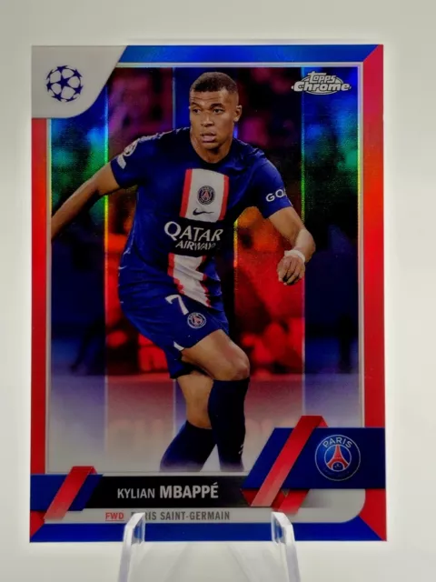 2022/23 Topps Chrome UEFA Club Kylian Mbappe Base Color Match Kit SSP #/99 PSG