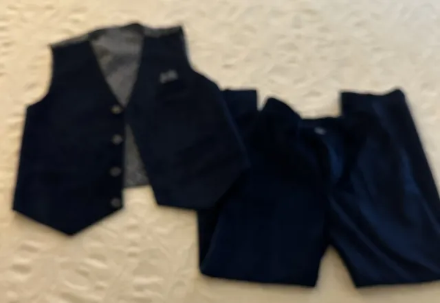 Boys Size 5 Isaac Mizrahi New York Royal Blue Velvet Suit Vest & Pants NWOT