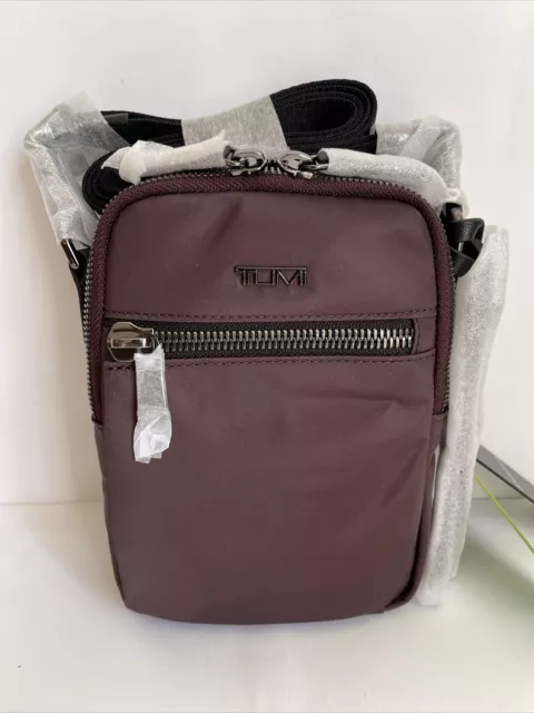 Tumi Voyageur Persia Nylon Crossbody Bag Deep Plum NWT