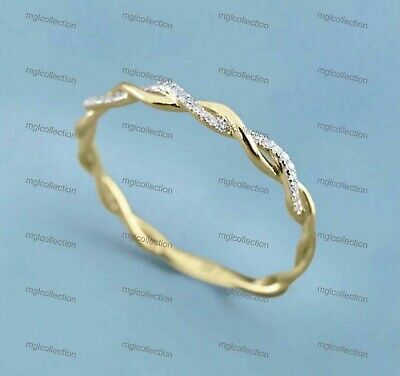 0.50 Ct Round Cut Simulated Diamond Wedding Band Ring Yellow Gold Plated Silver