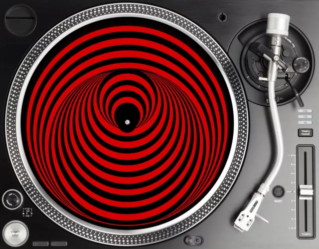 Psych Swirl Vinyl Record Turntable Slipmat Spiral Illusion Felt Slip Mat 7" 12"
