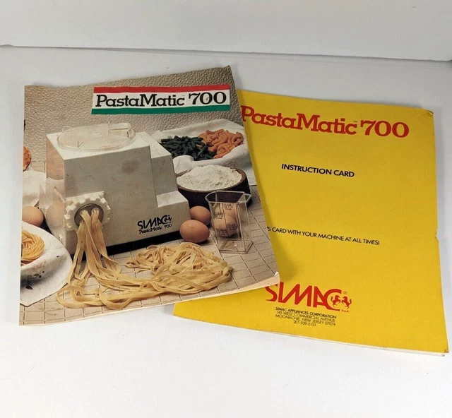 Simac Pastamatic 700 Manual Instruction Card Recipes Replacement Pasta Maker