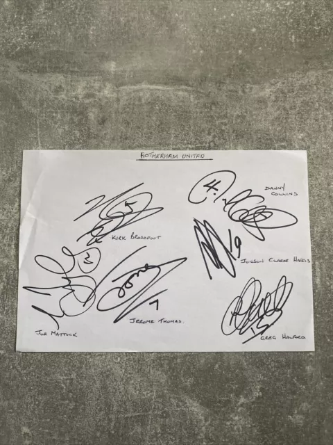 15 X Rotherham United FC signatures - hand signed - white autograph paper