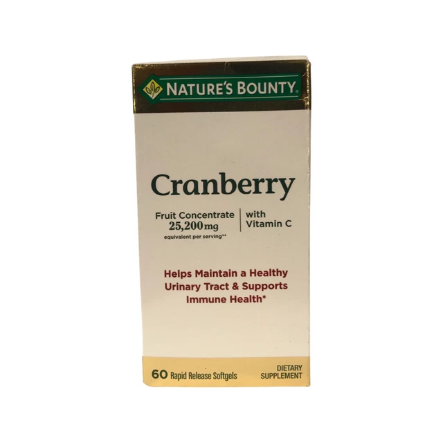NATURE'S BOUNTY CRANBERRY 25,200mg Rapid Release Softgels 60 ct Exp 10/