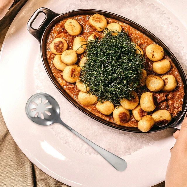 KITCHEN SLOTTED SPOONS Serving Skimmer Stainless Steel Colander £6.48