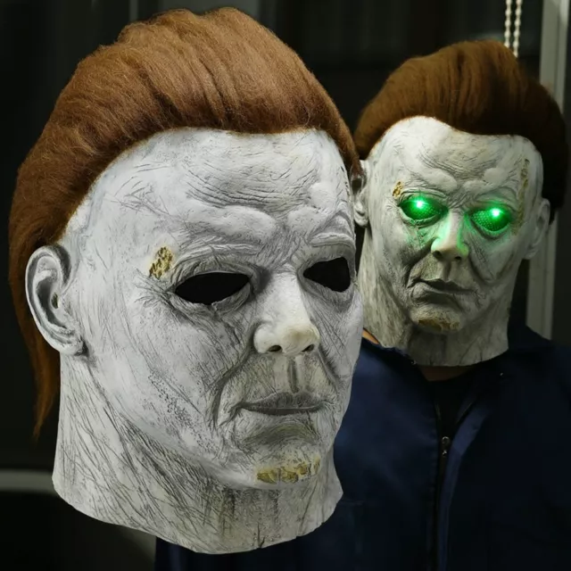 Horror Michael Myers Killer LED Halloween Mask Kills Cosplay Scary Full Face