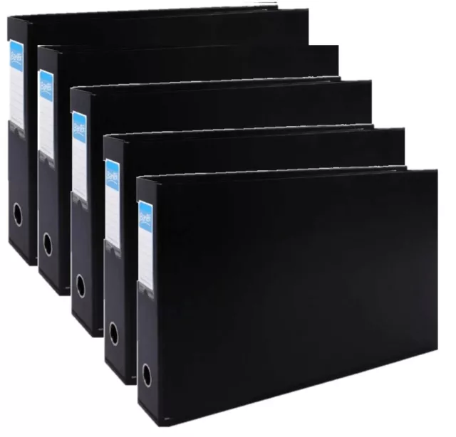 5 PACK - Bantex Binder A3 - 4D 65mm Landscape Black