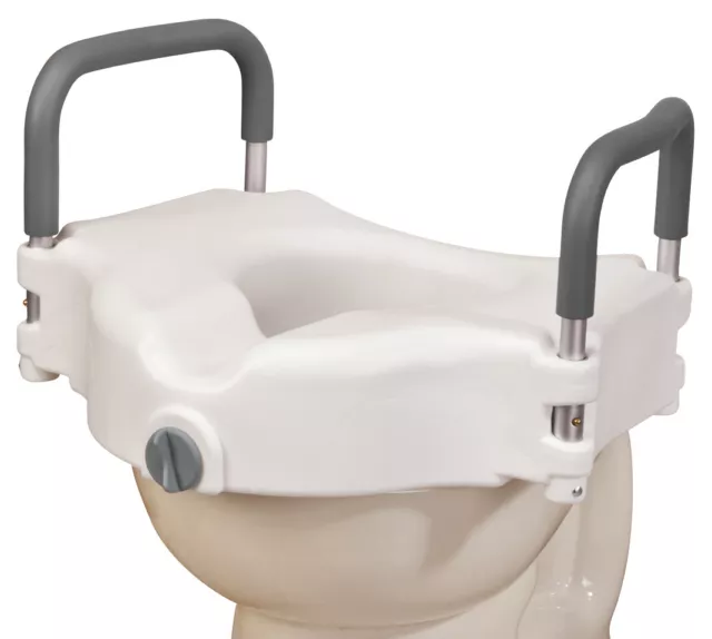 EasyComforts Locking Raised Toilet Seat with Padded Arms