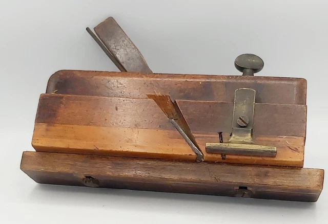 Vintage - WOODEN REBATE PLANE With Adjustable Depth Stop.
