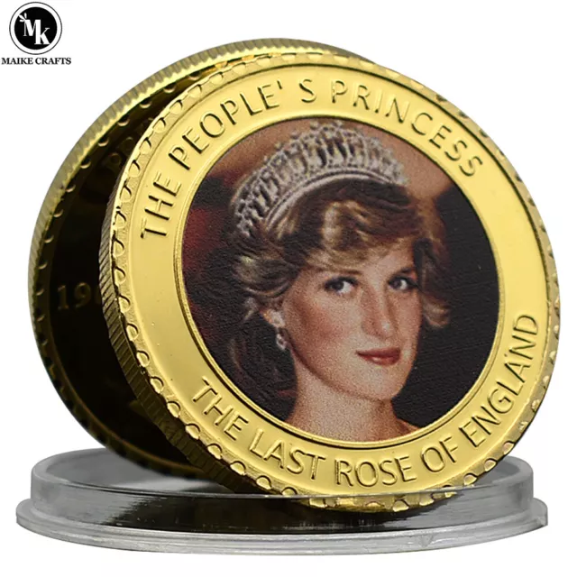 Principessa Diana Moneta d'Oro Ultima Rosa Collezione Memoriale Regali di Natale