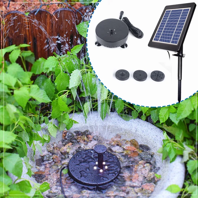 LED SOLARPUMPE MIT AKKU Gartenteich Wasserspiel Springbrunnen Pumpe 3