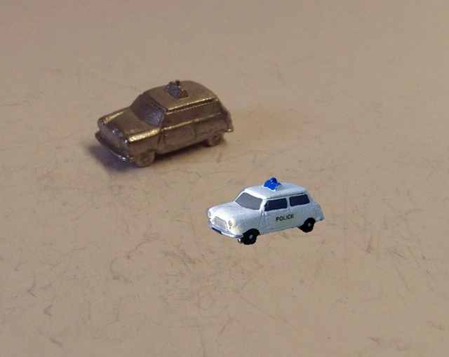 P&D Marsh N Scale G43 Mini Police Patrol Car – Unpainted White Metal Casting
