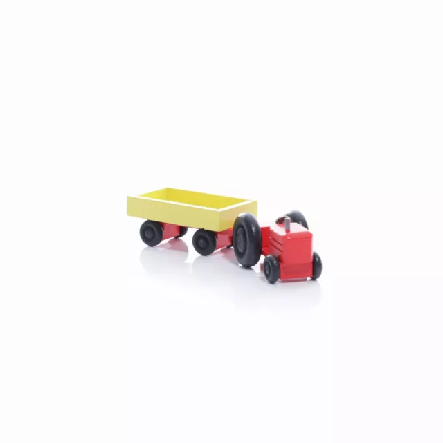 Jouet en Bois Tracteur avec Remorque Hxlxp 3,5x7,5x3cm Neuf Voiture Camion Bois
