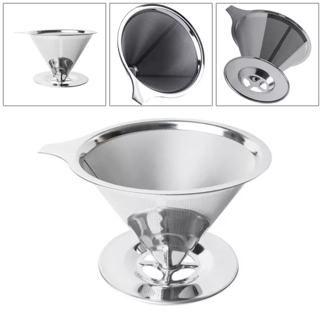 Réutilisable Café Thé Tasse Goutte Filtre Mesh-Holder Acier Verser Sur Cheminée