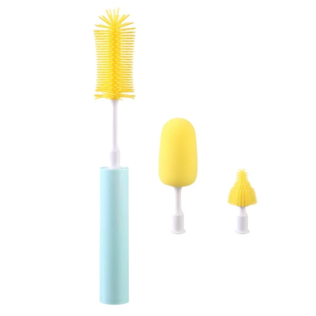 Brosse Pour Biberons Et Tétines - Long Manche Silicone, Nettoyage Facile Des Recoins - Idéale Pour La Puériculture Et Les Articles Ménagers - 8