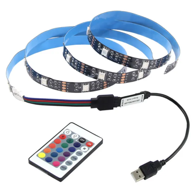 LED Bande Lumière 5050 RGB LED Strip Light Ruban Bar TV Rétro Éclairage Kit USB 3