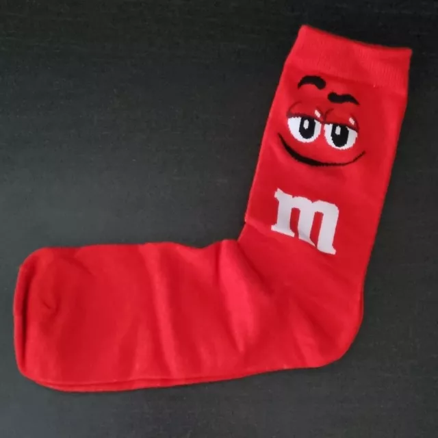 M&M's Socks In A Box New Red M and M Chocolate Comedy Unisex Novelty Pair Socks 2