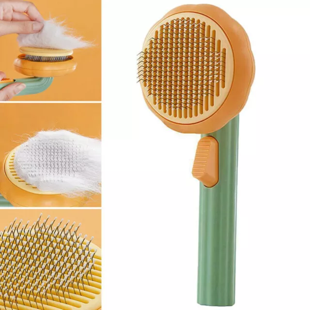 Self Cleaning Slicker Pet Comb Dog Cat Rabbit Puppy Grooming Pumpkin Brush Tool