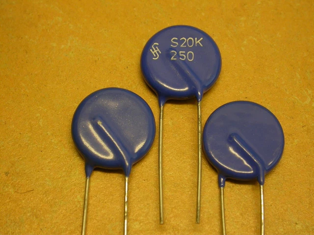 2 Stück S20K250 – Varistor, Scheibe, 20 Mm, 250V AC, 320V DC, 6500A (10/1000µs)