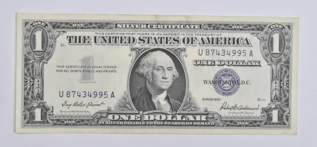 Crisp - 1957 United States Dollar Currency $1 Silver Certificate *969