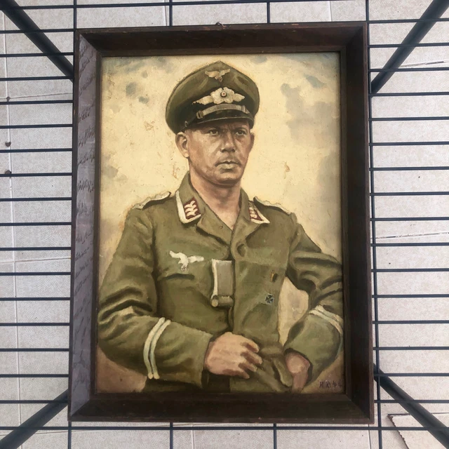 Pintura oleo oficial Luftwaffe Alemania WWII German Alemand