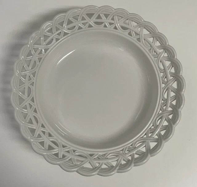 Tiffany co Plate Reticulated Basket Weave White 9" T104 made in Italy