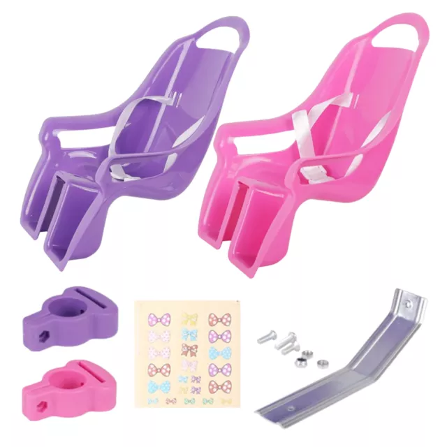 Kids Bicycle Toy Doll Seat Carrier, Princess Doll Bike Seat with DIY Stickers