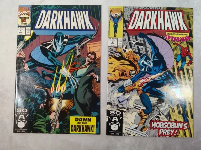 Darkhawk #1-2 in VF/NM  (Marvel, 1991) Direct Edition, Lot