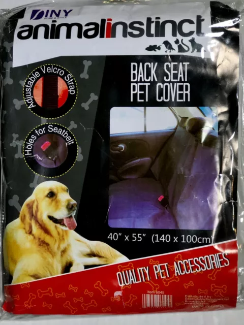 Animal Instinct Back Seat Pet Cover Dogs Cats Size: 40" X 55" Travel Black