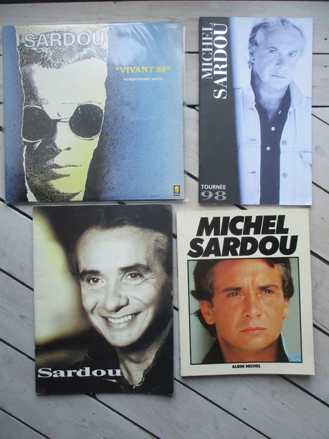 Double 33 T Michel Sardou Vivant 1983 Dedicace + 2 Programmes Et Un Livre