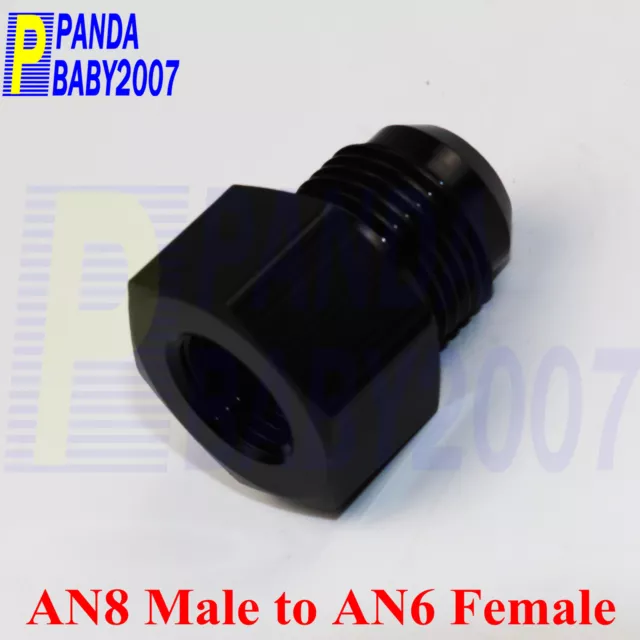 Straight Male AN8 -8 8AN to Female AN6 -6 6AN Hose Fitting Adapter Adaptor BK