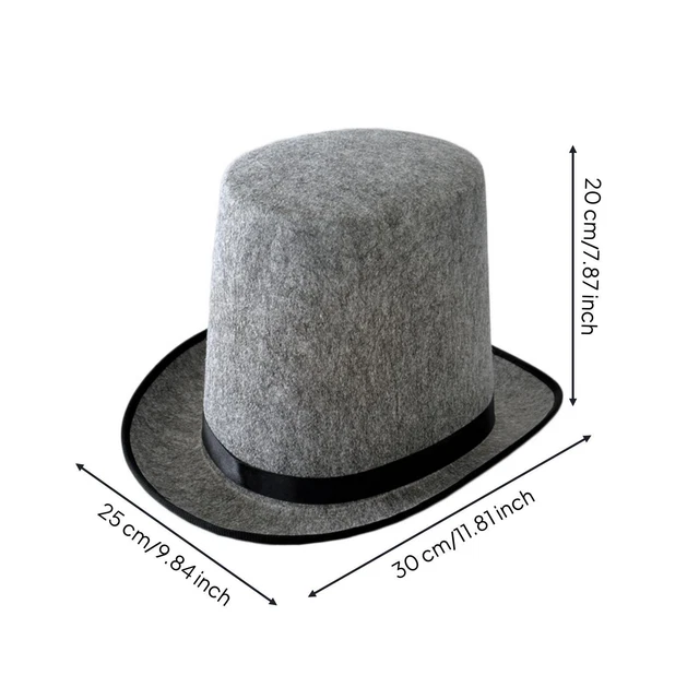 TRADITIONAL TOP HAT with Satin Band | Structured, Adult Top Hat, for ...
