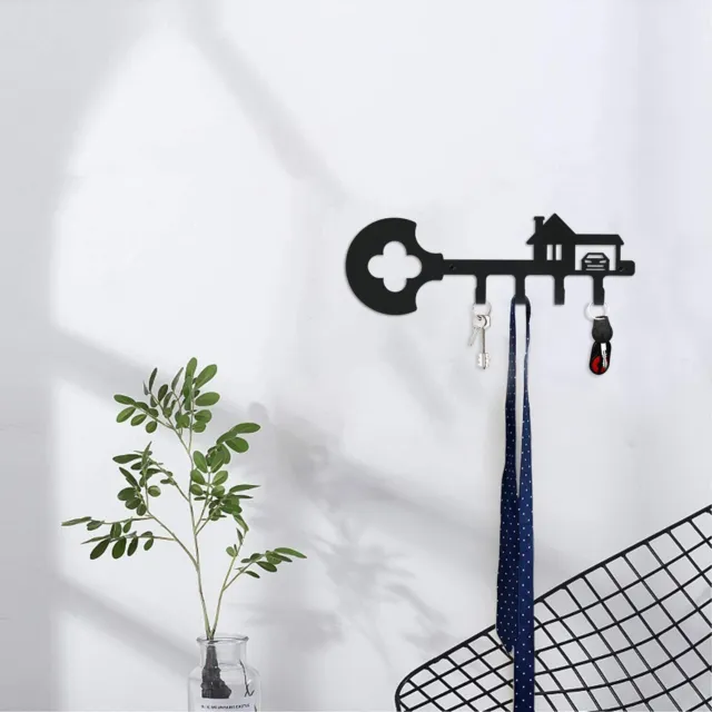 Retro Wall Mounted Iron Key Holder with 4 Key Hooks for car House Keys Key Rack