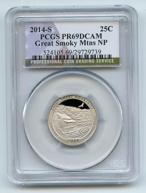 2014 S 25C Clad Great Smoky Mountains Quarter PCGS PR69DCAM