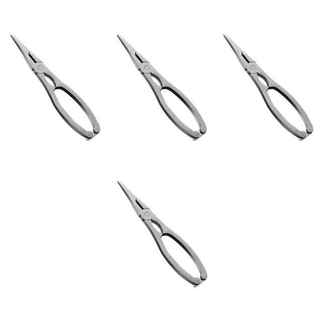 4 PIEZAS Herramientas para piernas acero inoxidable marisco nuez (plata)