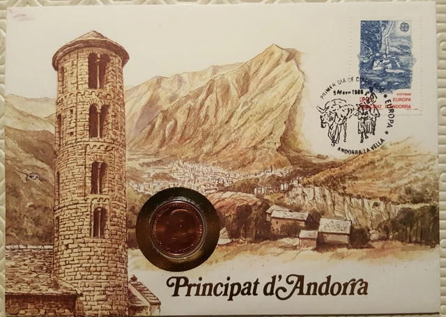 Andorra 25 centims 1986 Principat D'Andorra Tower FDC letter 1st Day Cover