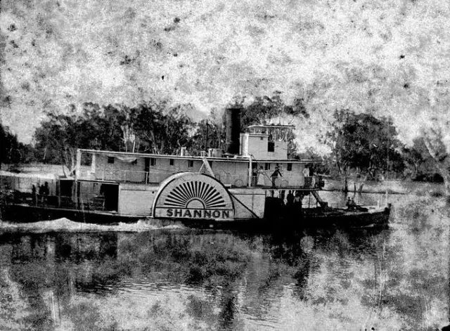 Mildura District Victoria 1900 - The paddle steamer 'Shannon' on t- Old Photo